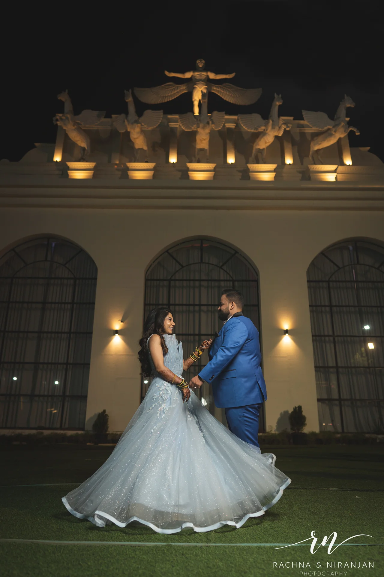 Candid shot of groom Rahul breaking into a dance with friends – vibrant wedding moments from a Gujarati celebration in Pune.