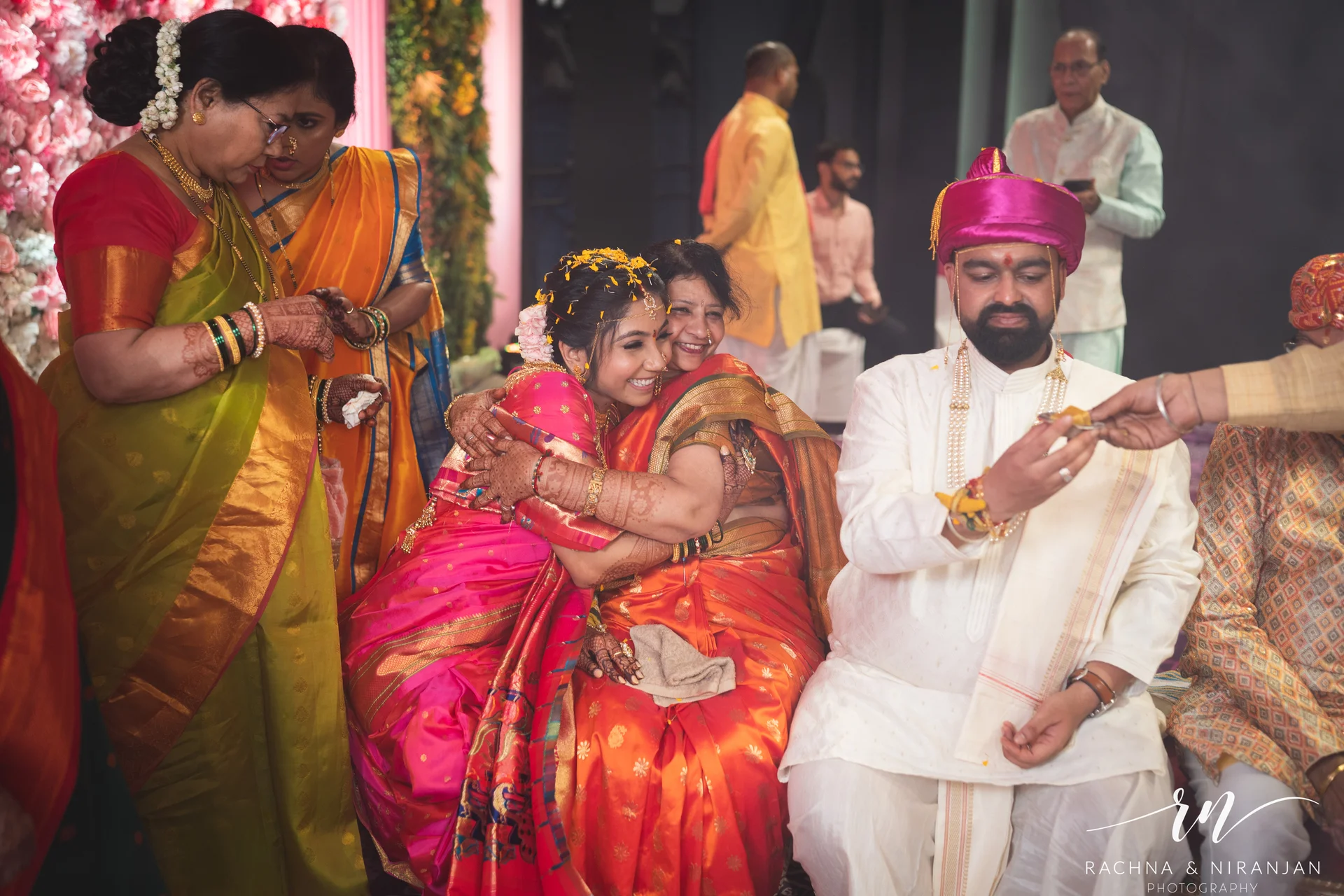 Unfiltered wedding joy captured as Sneha & Rahul share a heartfelt moment during their pheras at Mayfield Estate, Pune