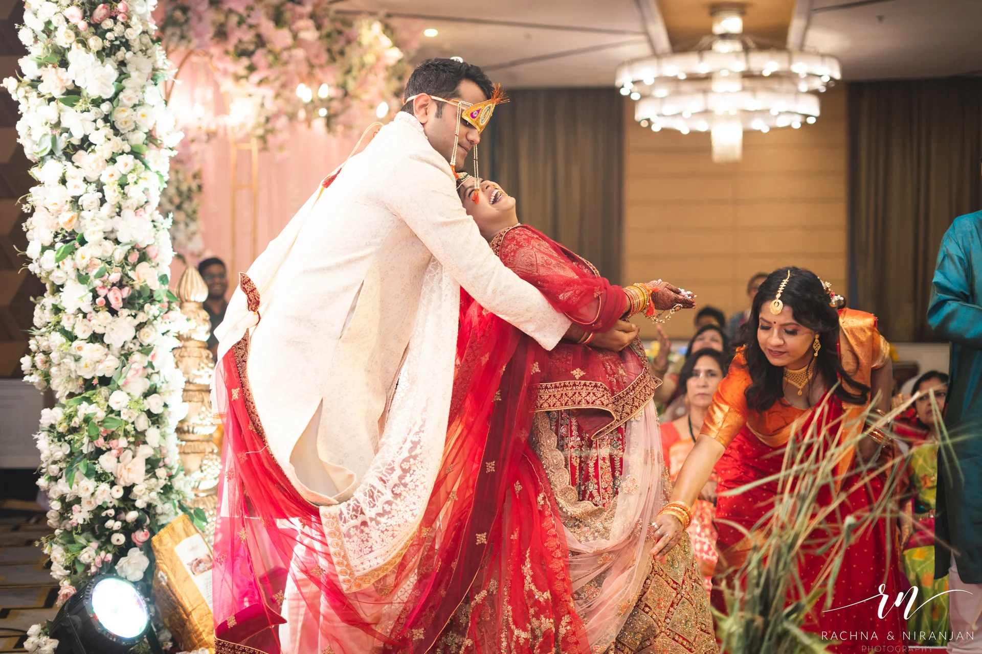 Raw emotions and joyful smiles captured during Pratiksha & Rohit’s pheras – real wedding moments in Pune by candid photographers