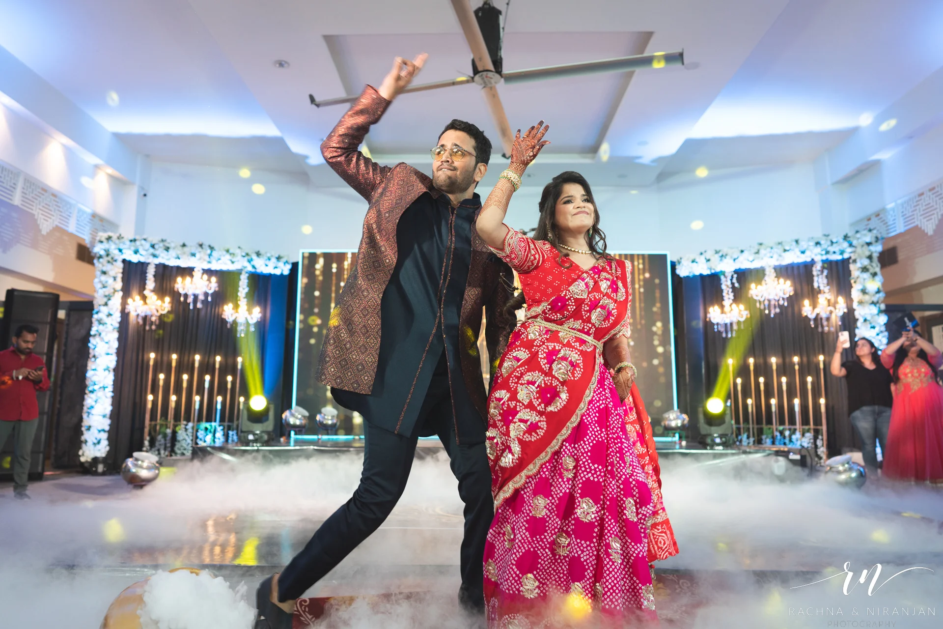 Fun-filled Sangeet dance of Pratiksha & Rohit at Amanora The Fern, Pune – a highlight of their Bihari wedding celebration
