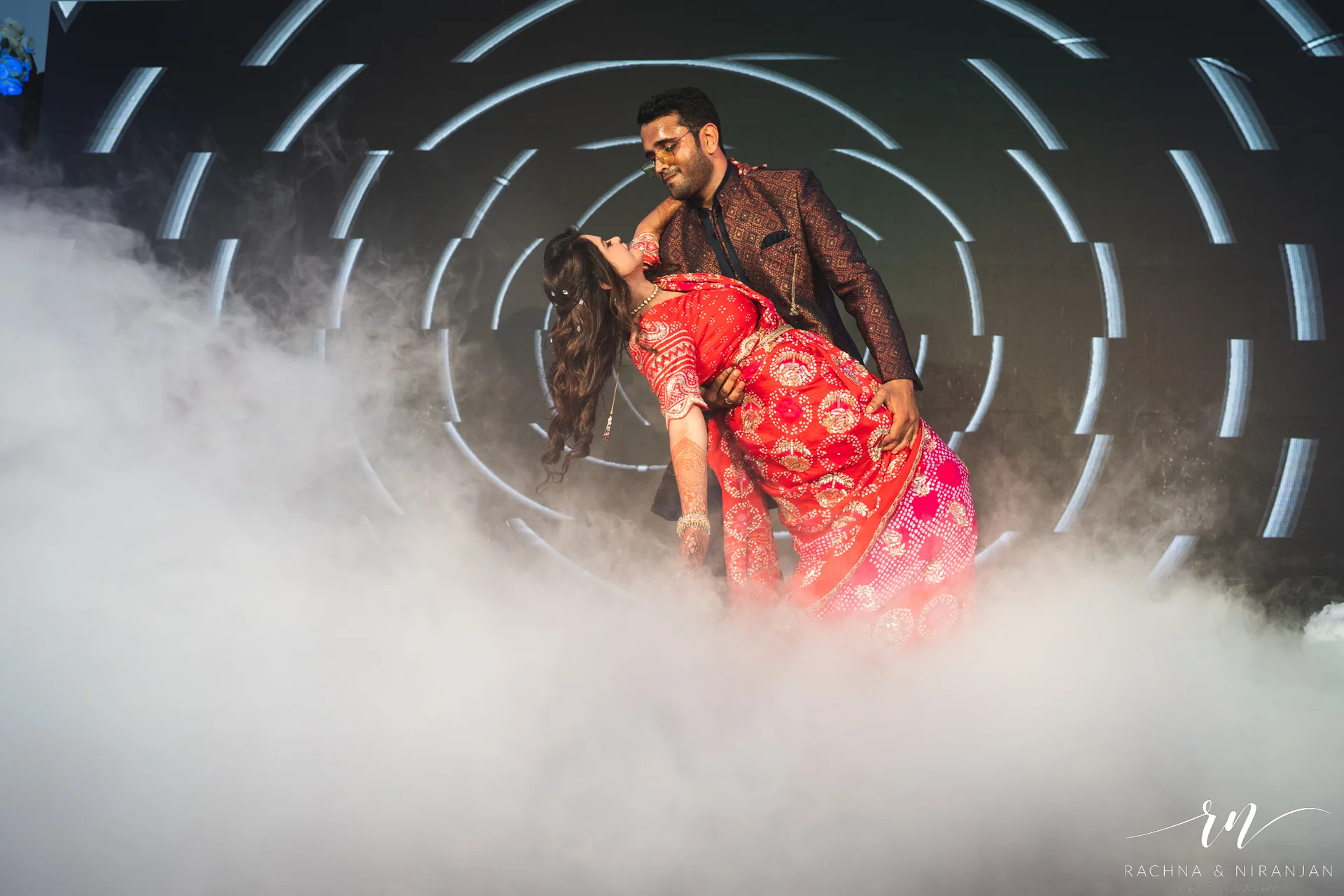 Candid moment of groom Rohit dancing with his friends during the wedding festivities at Amanora The Fern