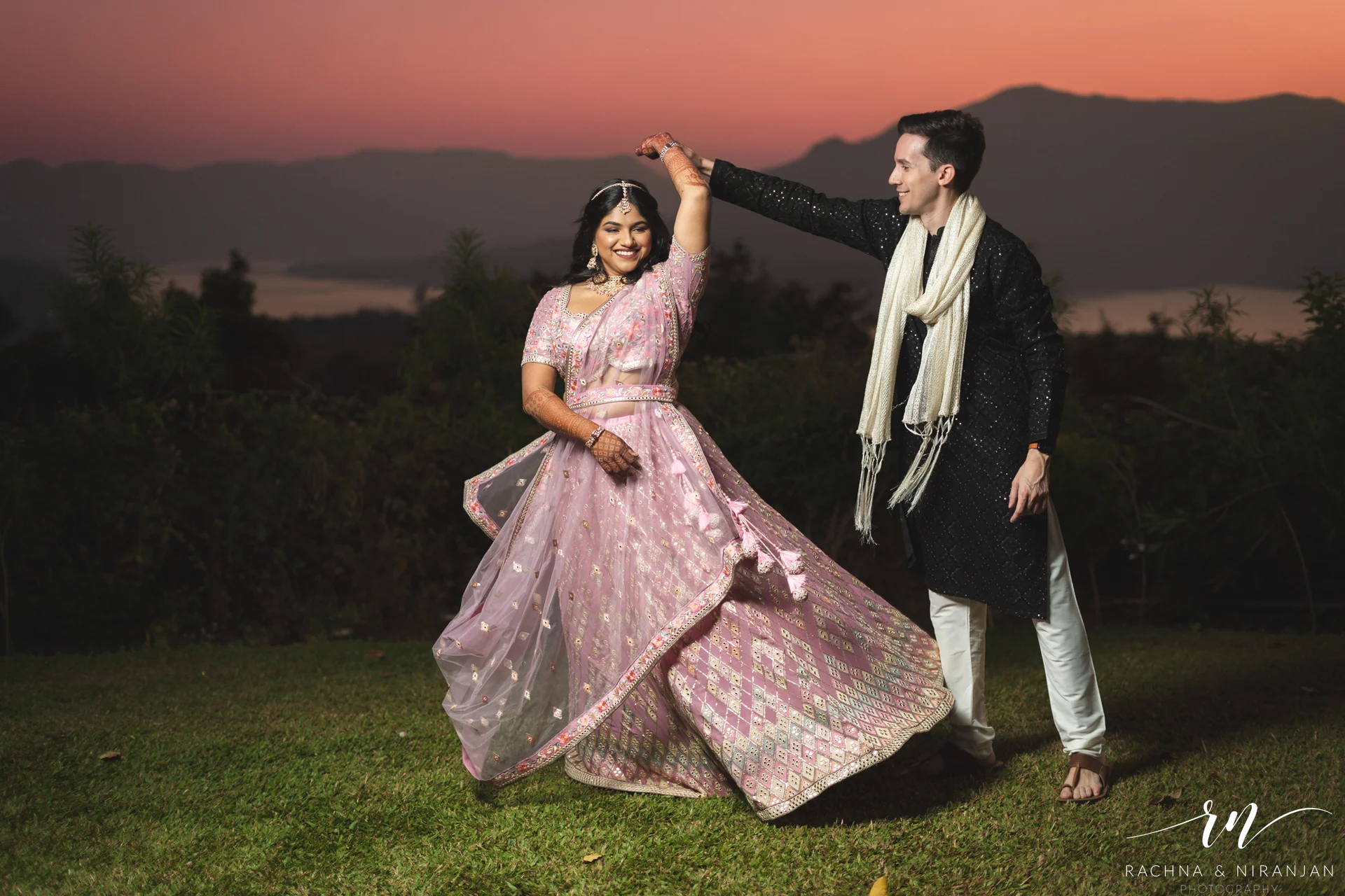 Couple Portrait of Sunanda & Danilo with Hillside Backdrop at Malhar Machi | Candid Photographer in Pune