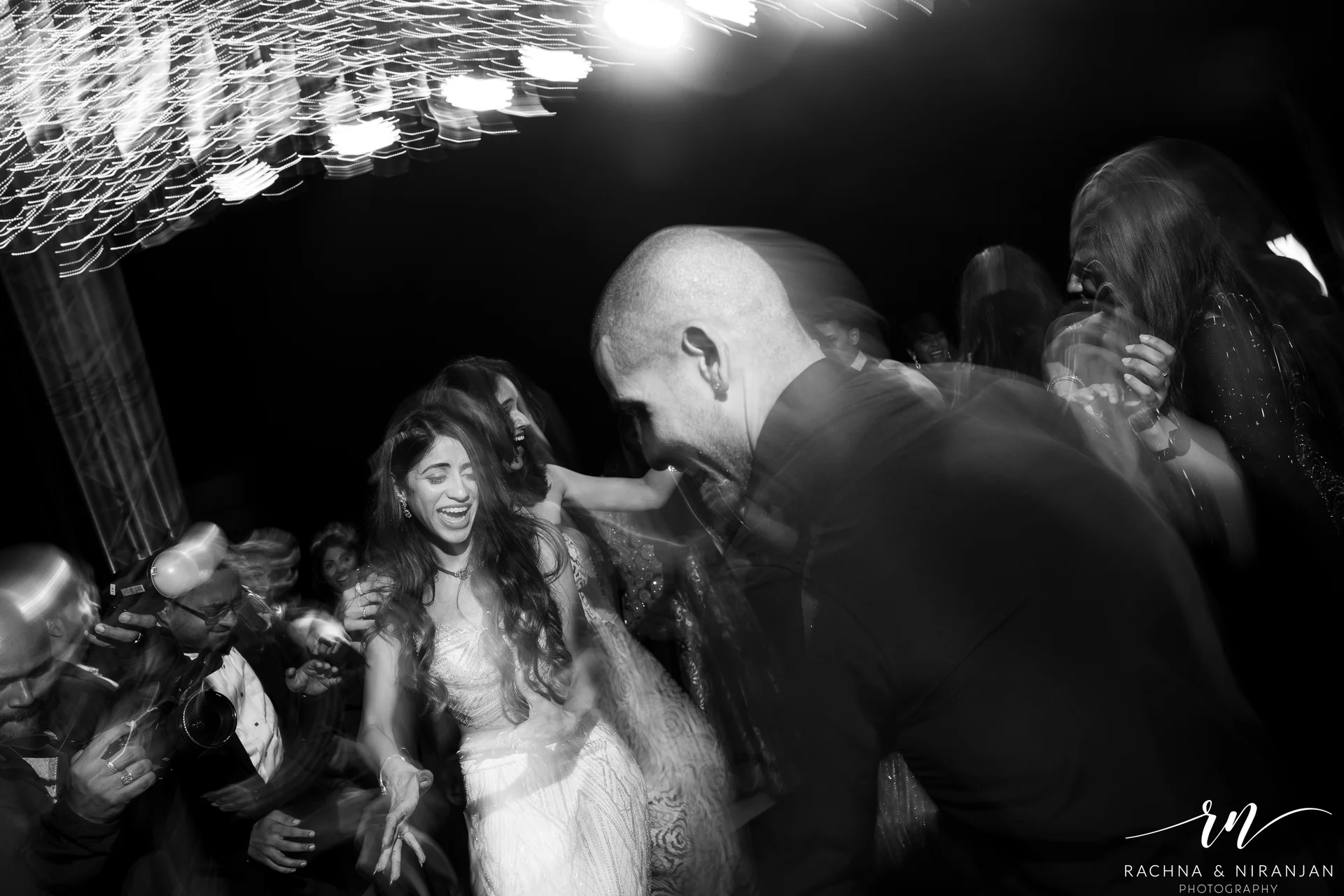 Black and white cinematic wedding photography at The Cliff Panchgani