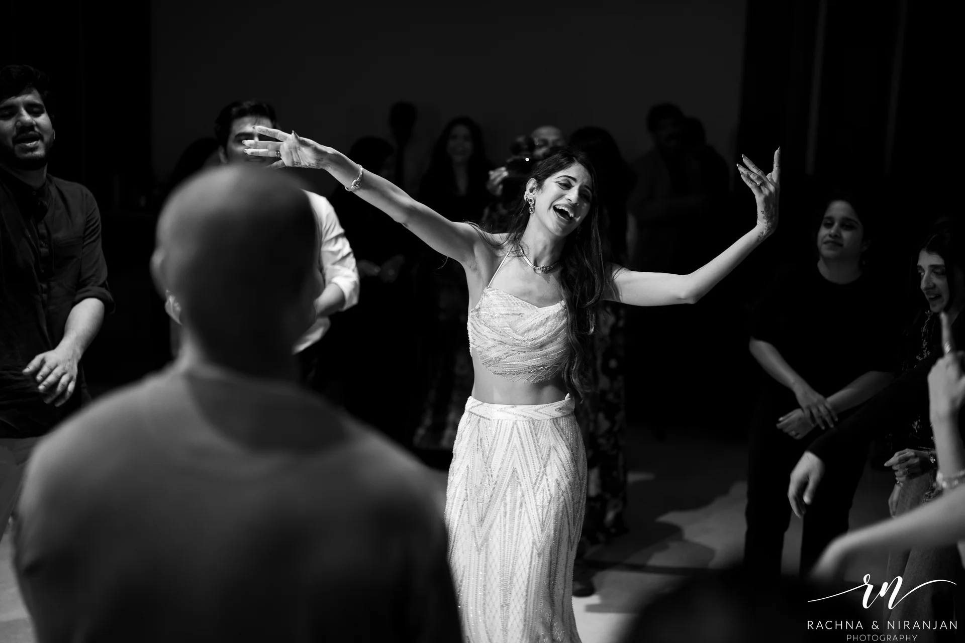 Black and white cinematic wedding photography at The Cliff Panchgani