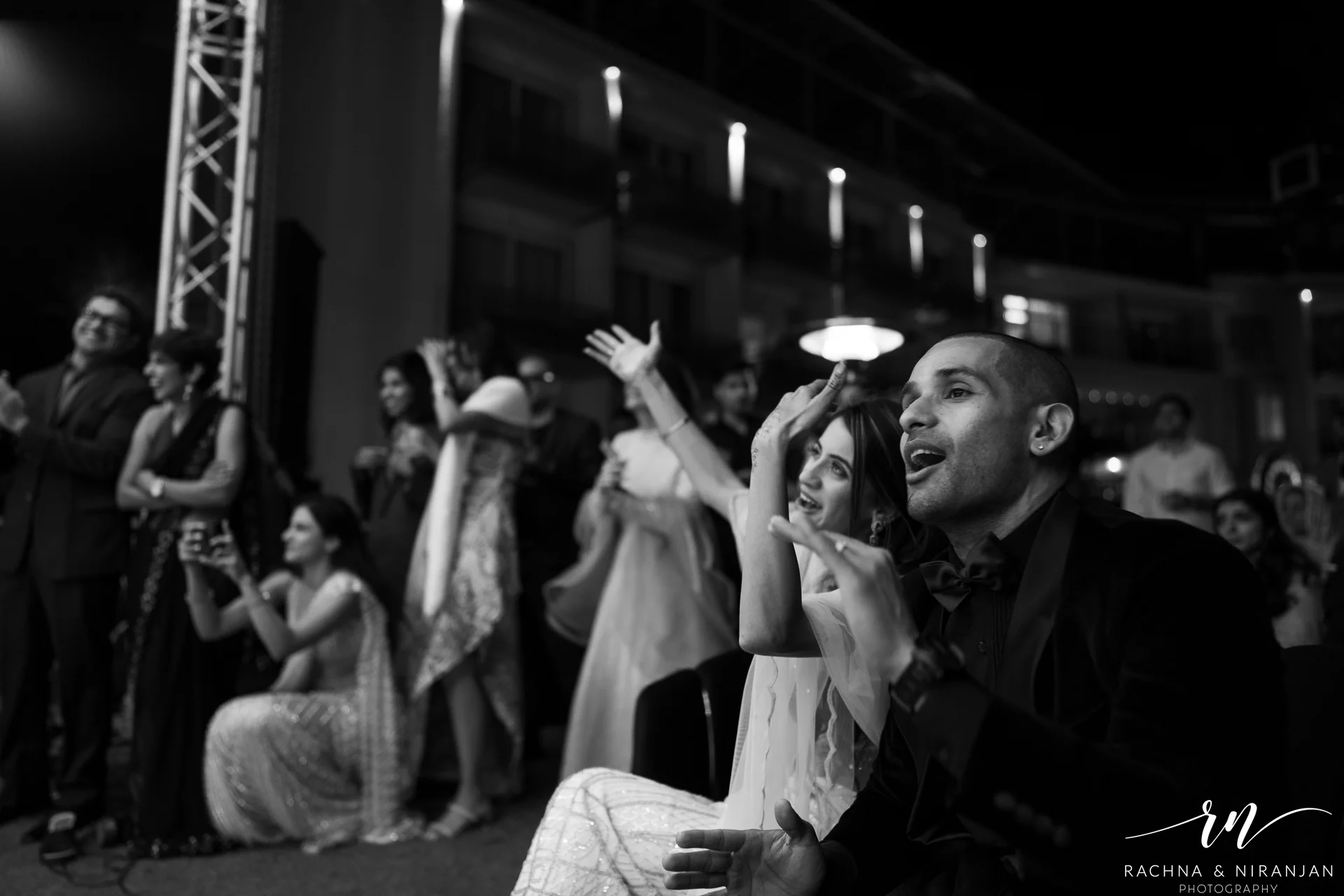 Black and white cinematic wedding photography near Pune 