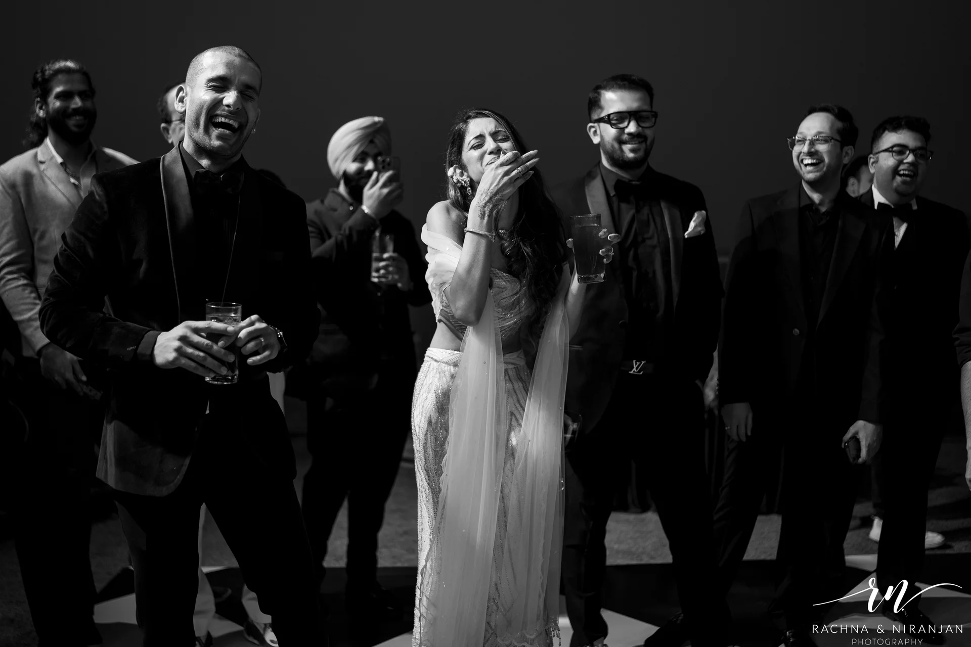 Black and white cinematic wedding photography near Pune