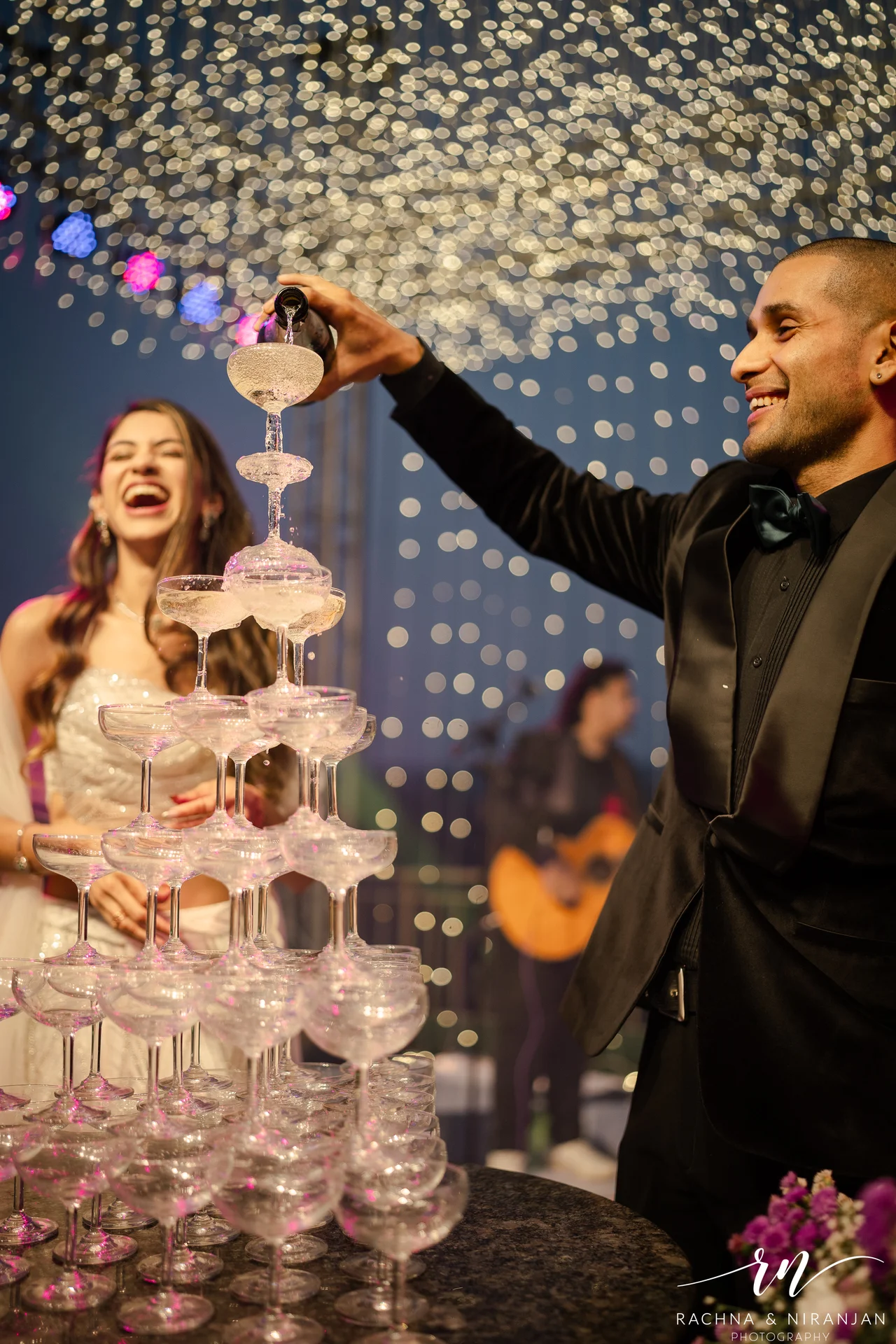 Candid dance photography at destination wedding sangeet night