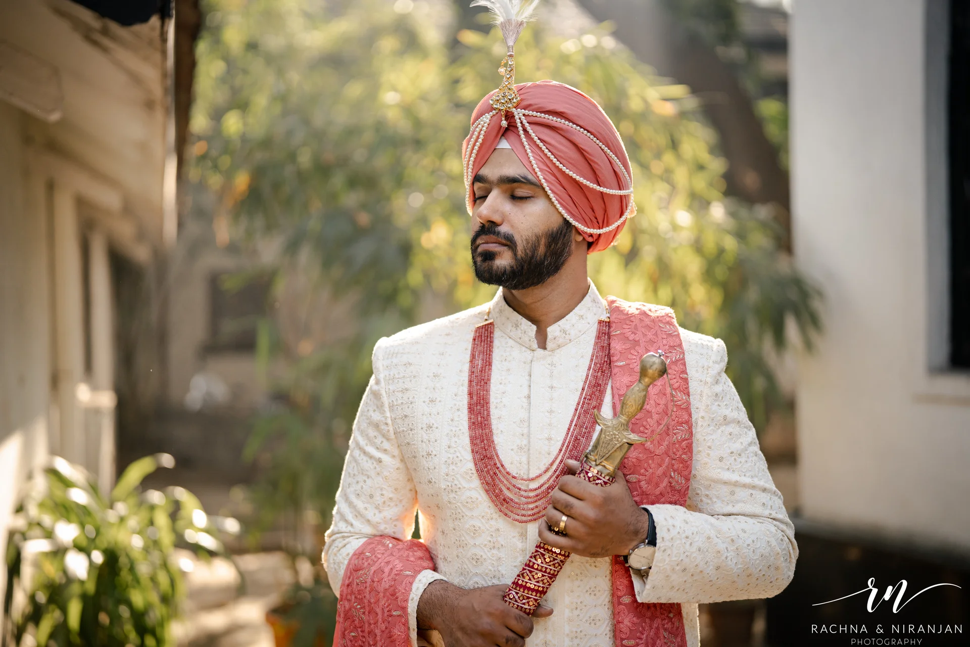 Punjabi groom during Anand Karaj ceremony at Hollywood Gurudwara Pune