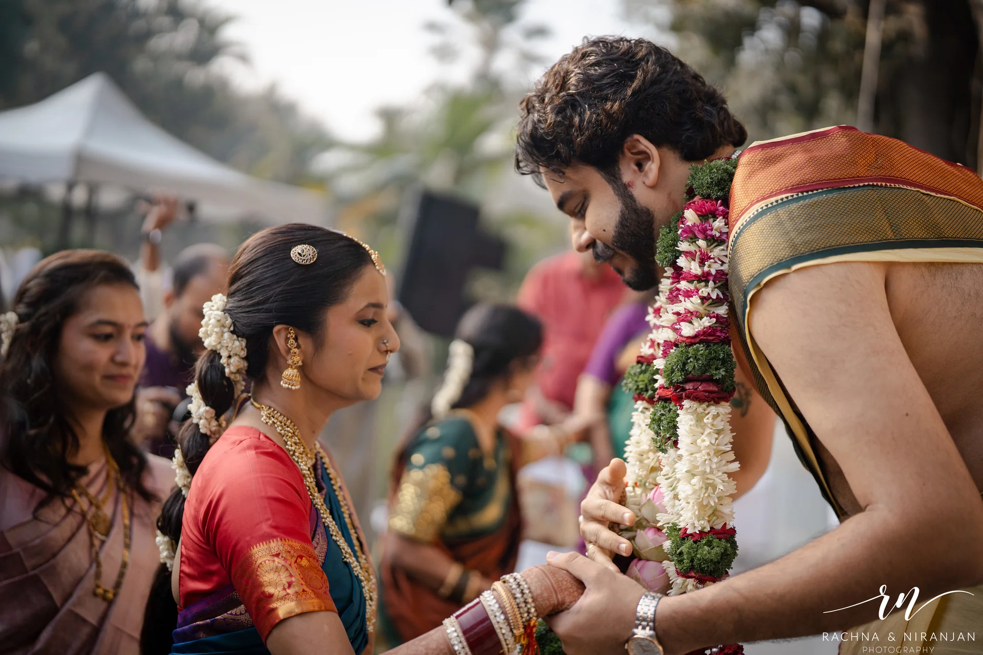Bride and groom portrait from Punjabi Tamil wedding captured by a top wedding photographer in Pune 