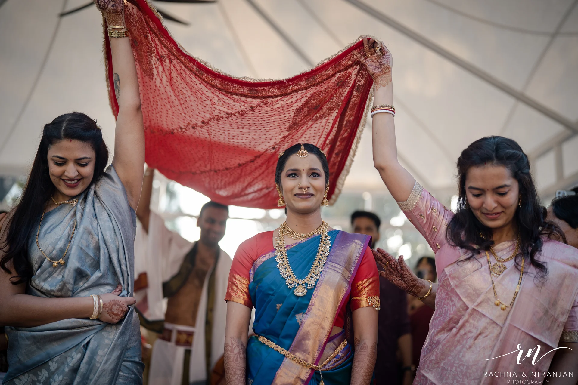 Candid laughter during Punjabi Tamil wedding celebration at Sub Area Mess Pune