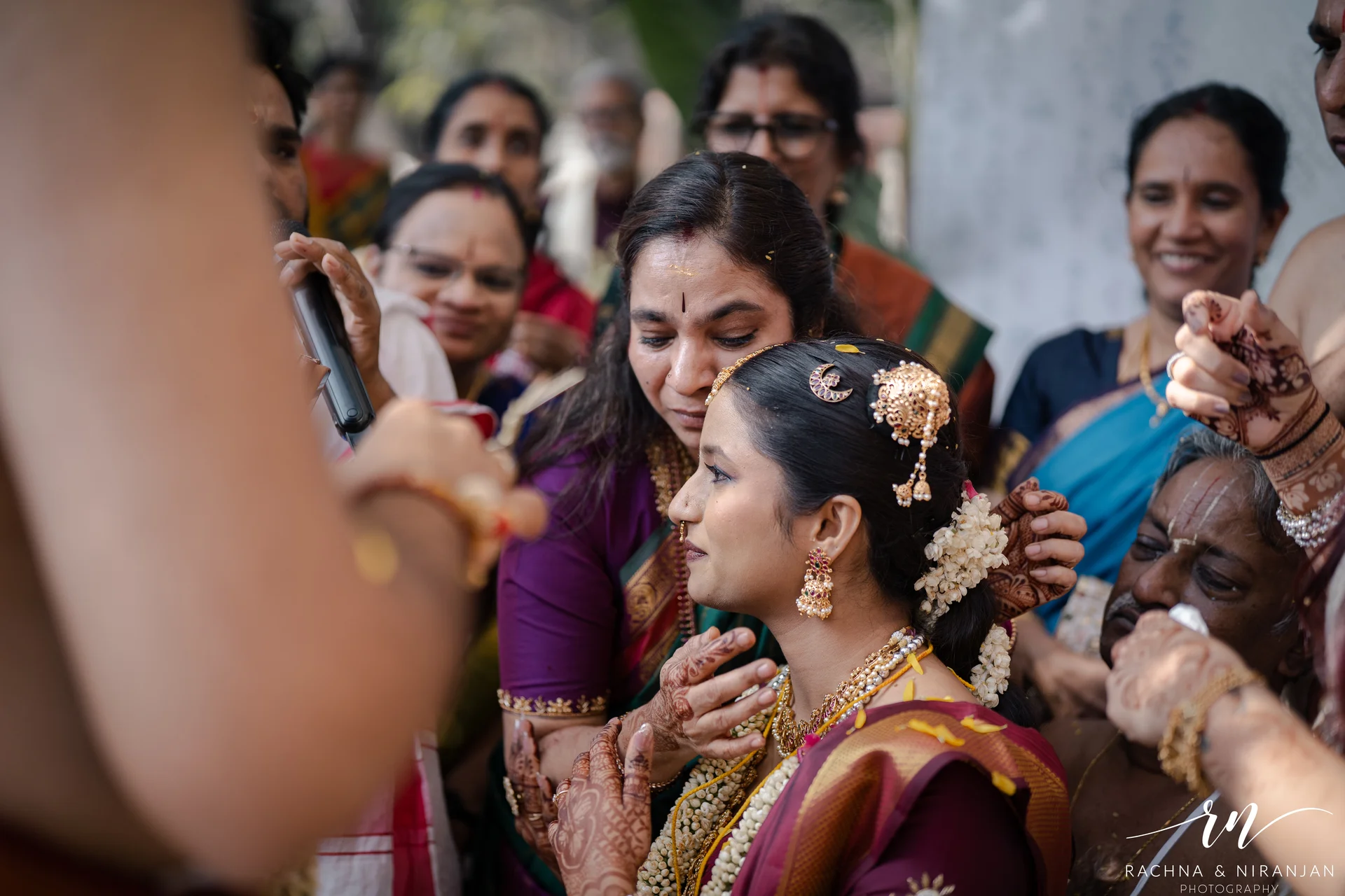 Elegant Tamil bridal portrait from Kalyanam with Kaleeras wedding in Pune