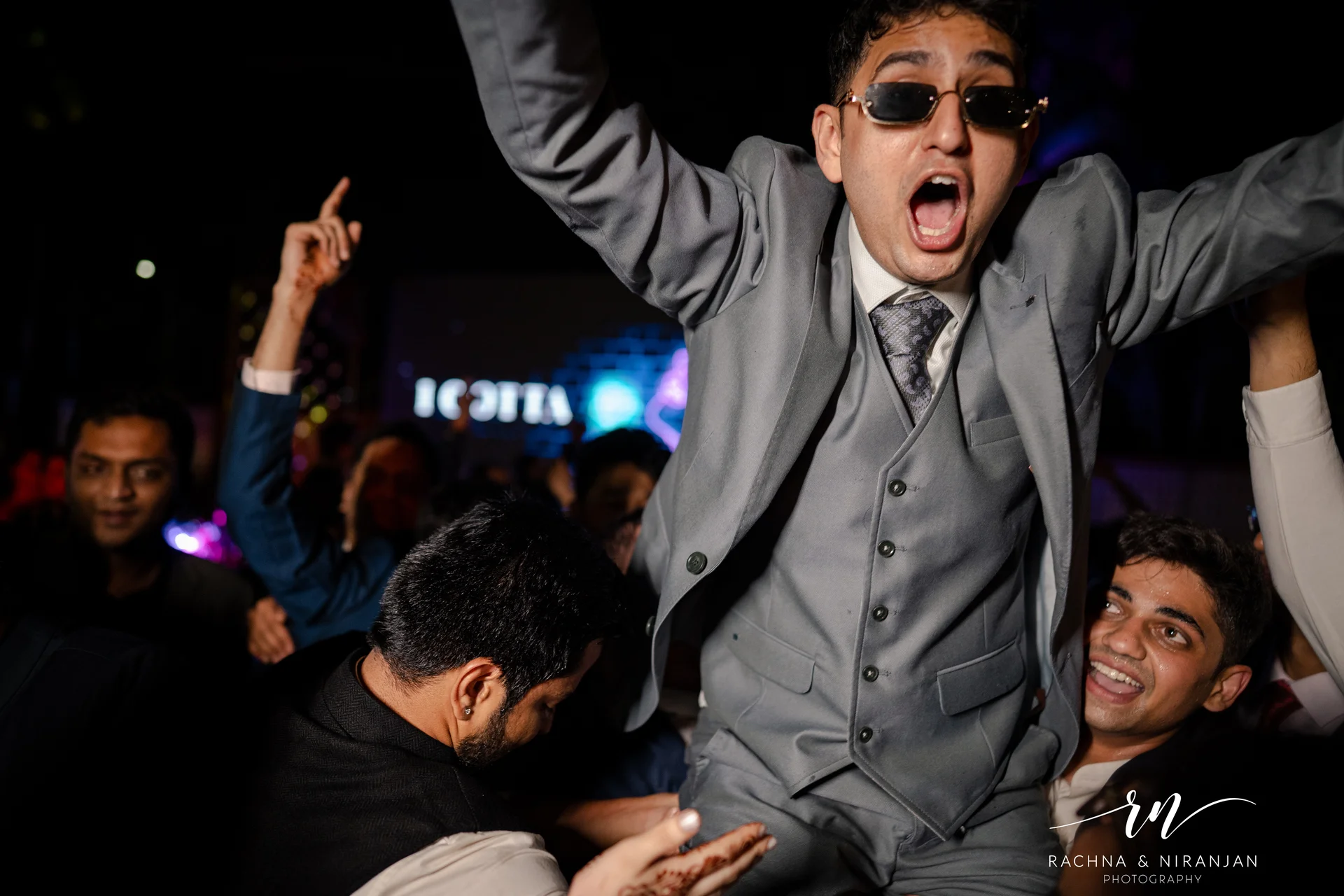 Fun candid moment during Maharashtrian wedding festivities at Sub Area Mess Pune