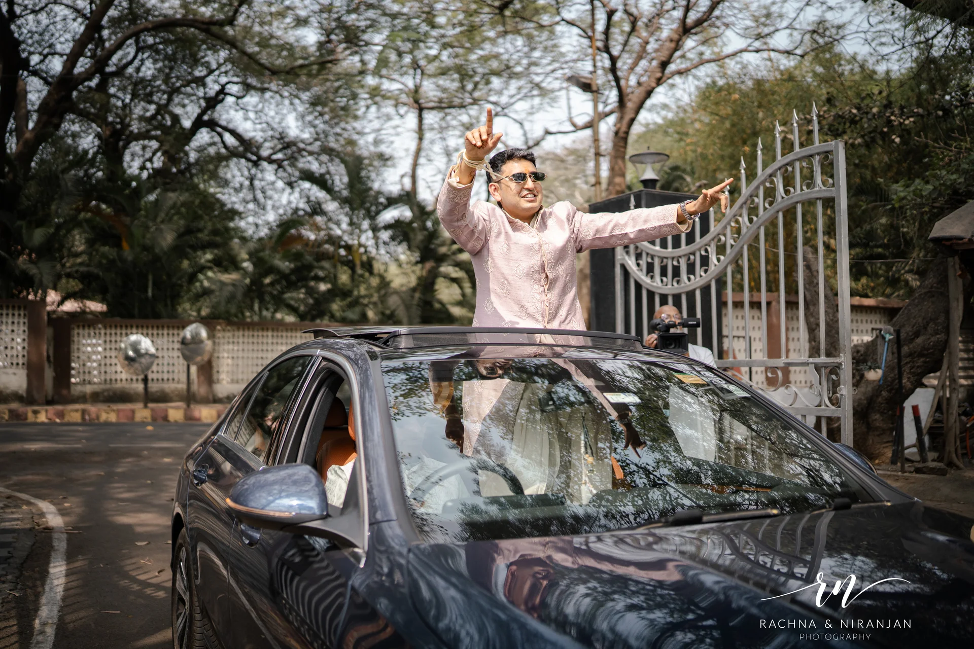 Maharashtrian groom smiling during wedding rituals Pune