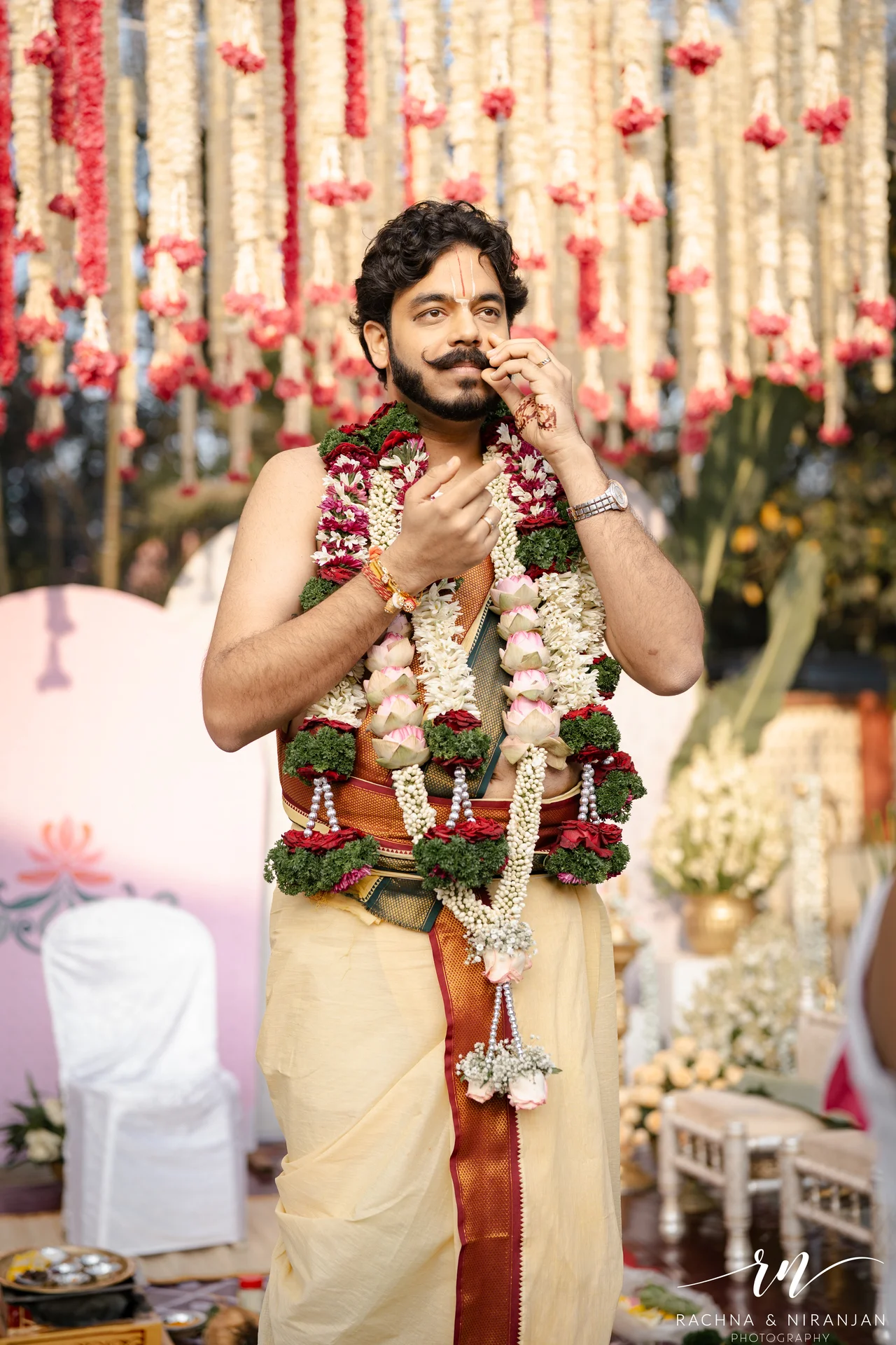 Punjabi groom Yatharth portrait during wedding ceremony at Sub Area Mess Pune