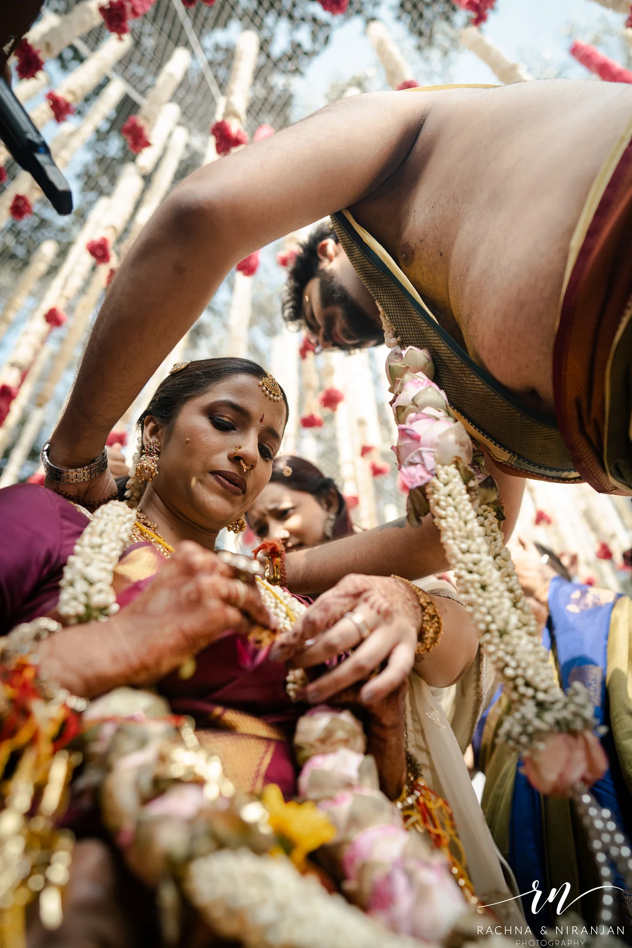 Vaishnavi and Yatharth Punjabi Tamil wedding couple portrait at Sub Area Mess Pune by Rachna Niranjan Photography