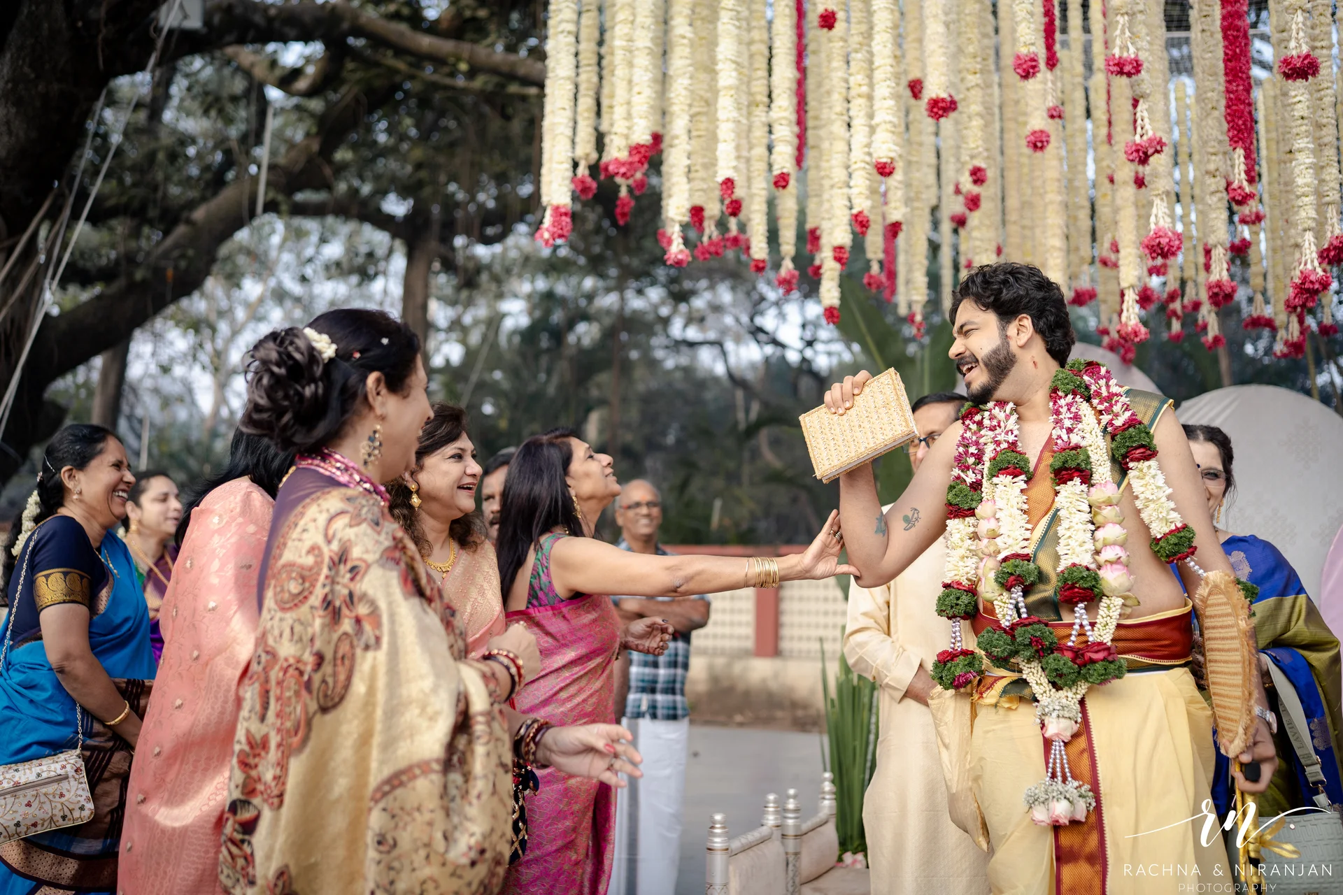 Wedding couple portrait captured by a candid photographer in Pune during multicultural wedding