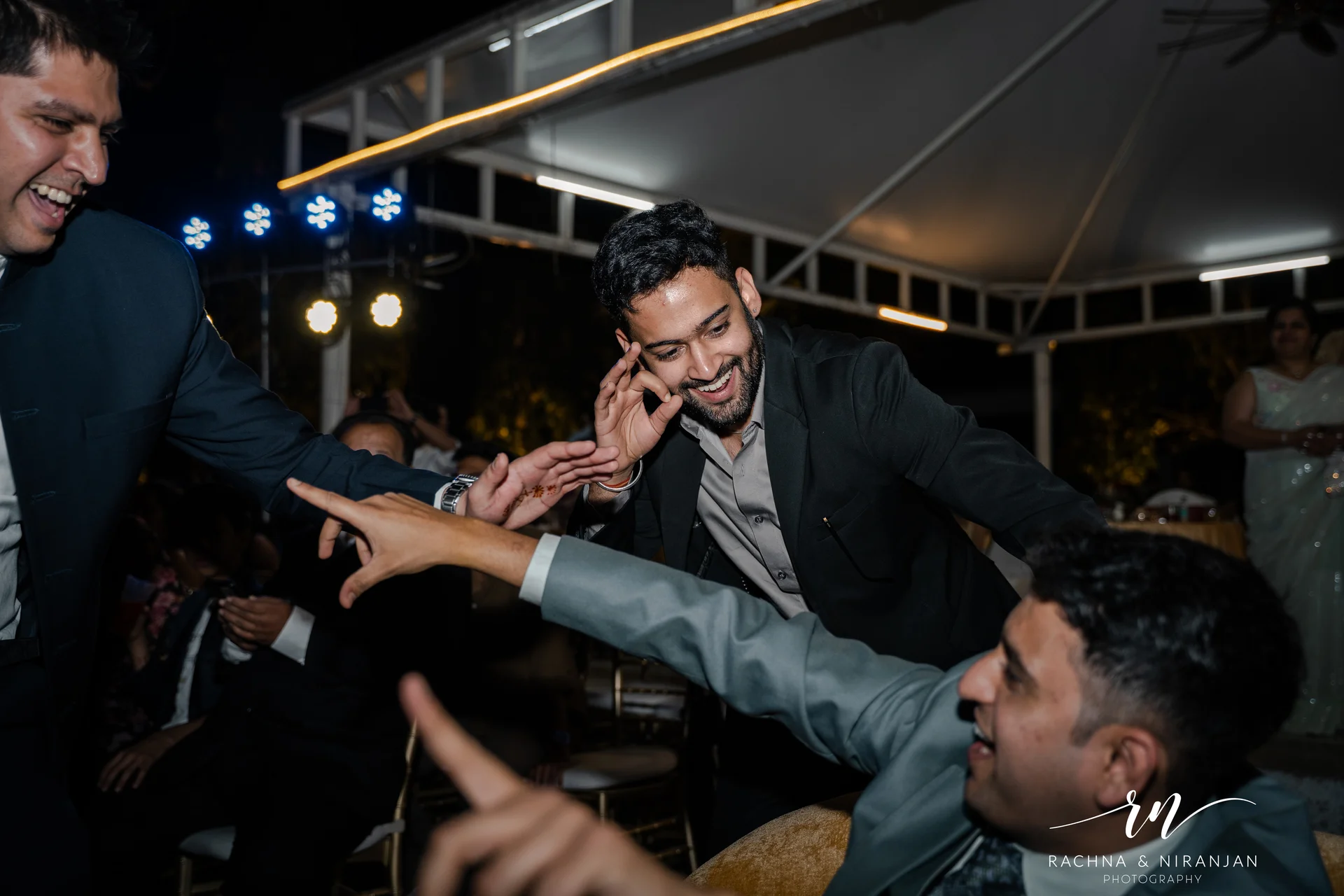 Wedding guests celebrating with dance and music at Sub Area Mess Pune