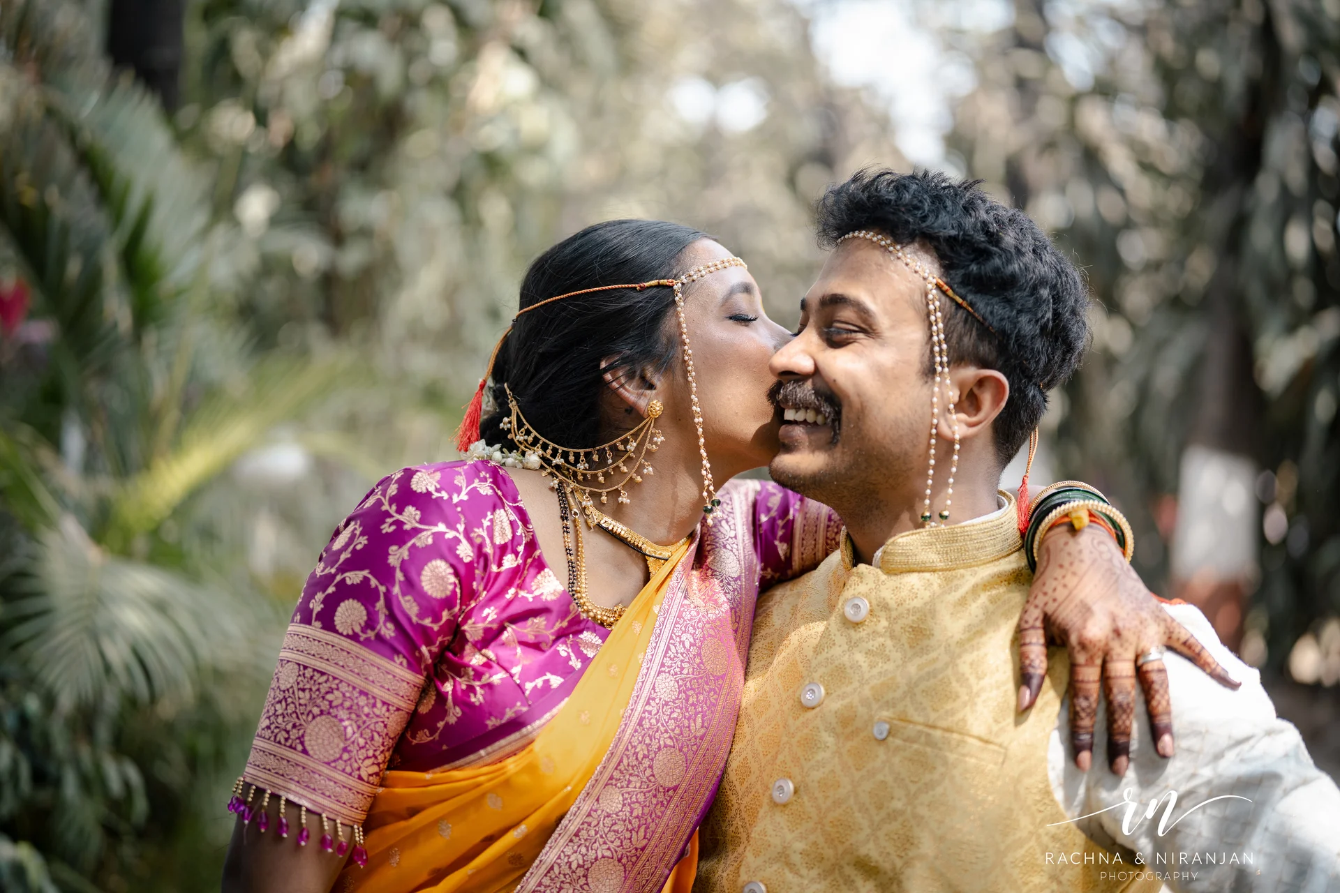 Candid of bride at Marathi Parsi wedding Turf Club Pune