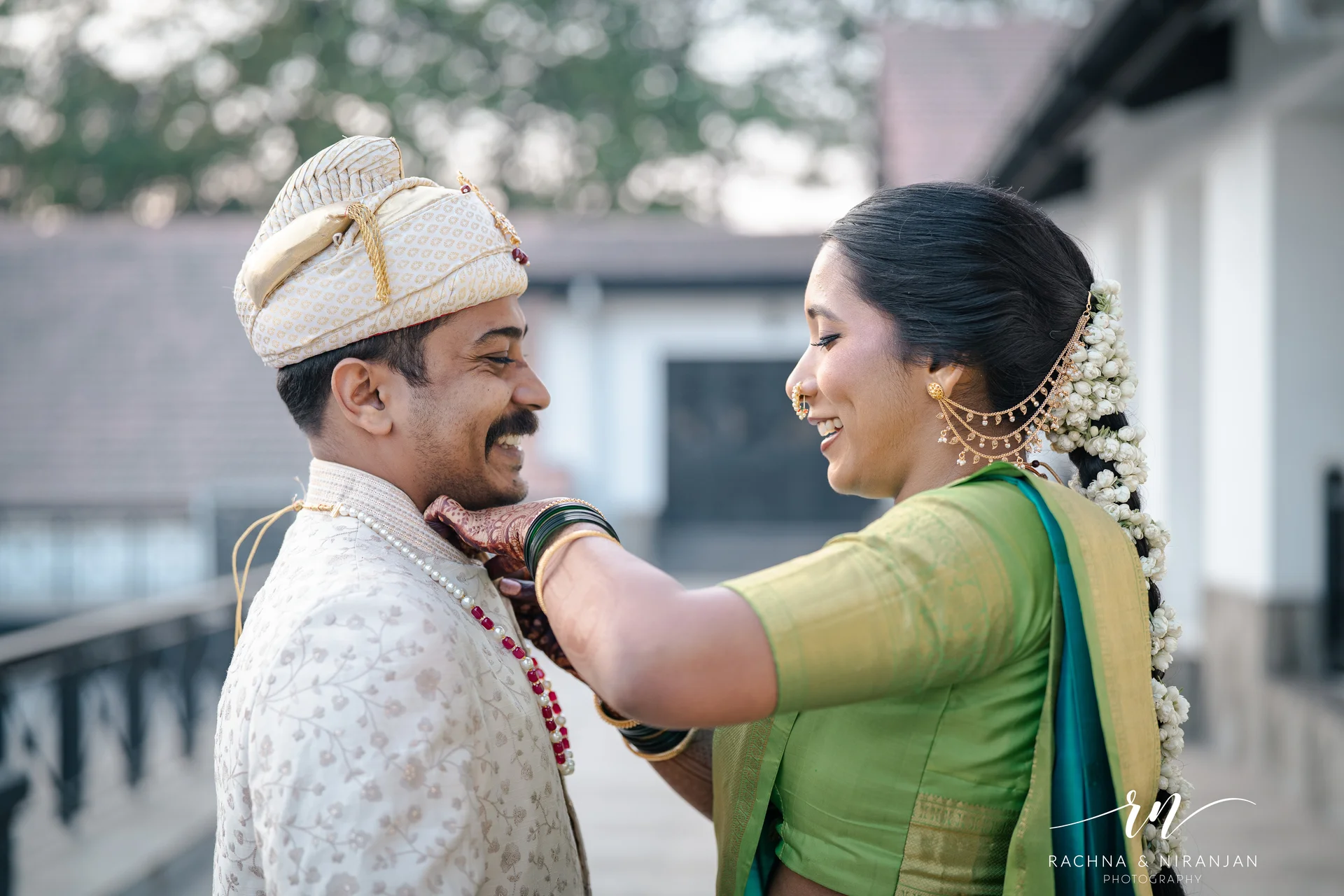 Couple romantic close-up at Marathi Parsi wedding — candid wedding photography Pune