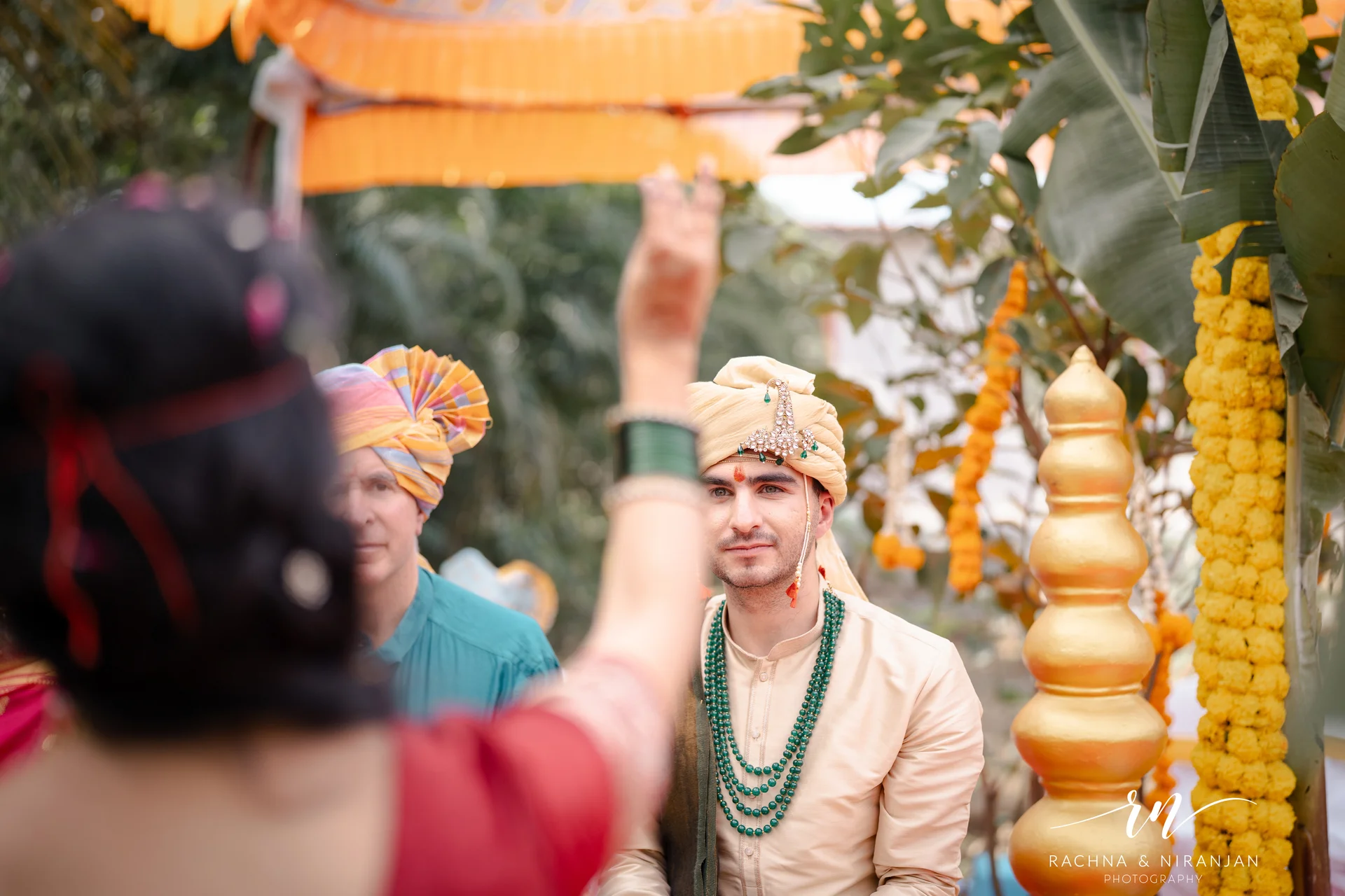 Groom during traditional wedding rituals